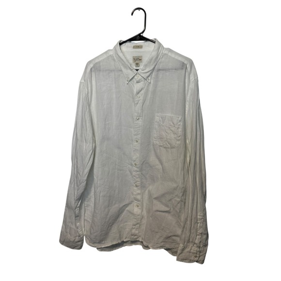 J. Crew Other - J Crew Shirt Mens 2XL XXL White Baird McNutt 100% Irish Linen Long Sleeve Slim